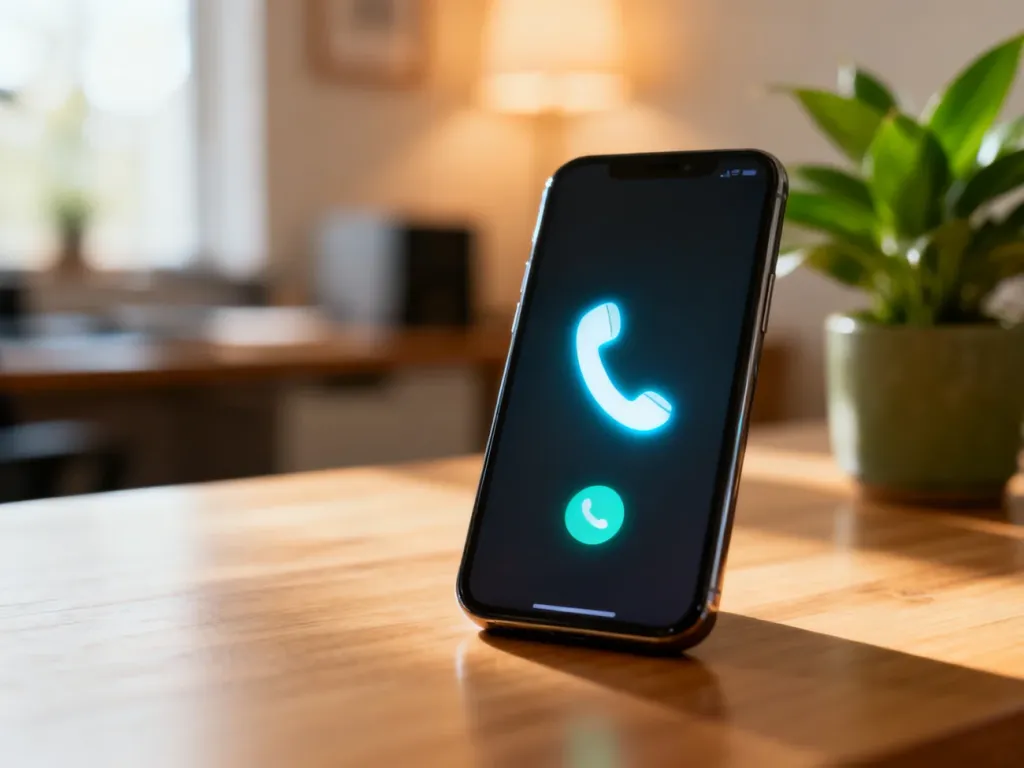 Nowoczesny smartfon z ikoną połączenia na ekranie, symbolizujący łatwy kontakt z infolinią PGNiG.